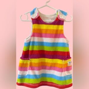 Y2K Fleece Rainbow Dress Overall